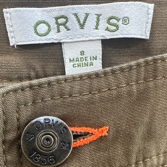 Orvis Women's Two-Tone Straight Leg Pants - Olive and Brown - Picture 2 of 5